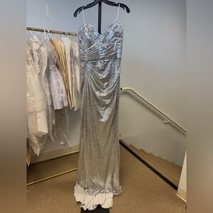 Silver Sequin Gown CH561
